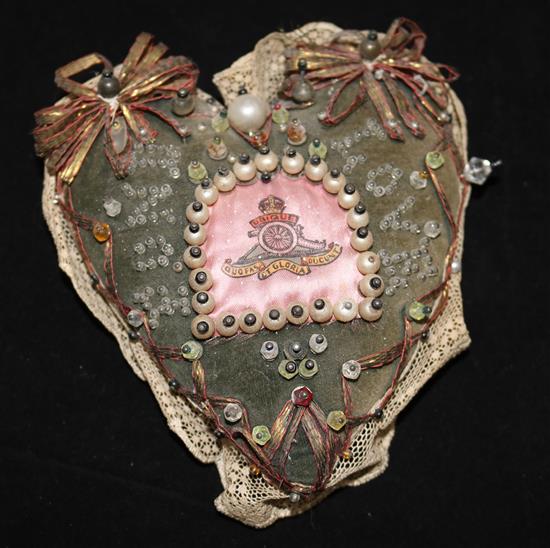 Royal Artillery sweetheart pin cushion